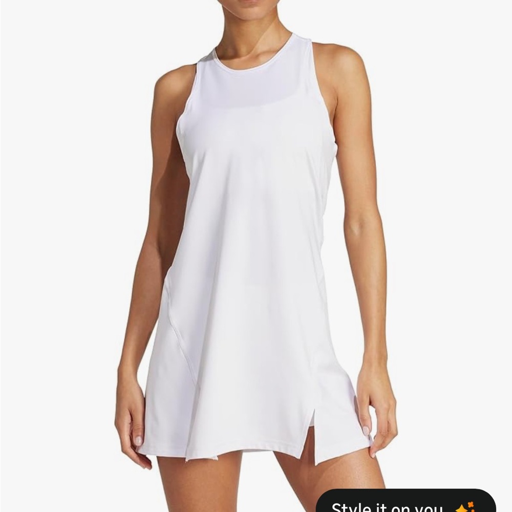 adidas White Sleeveless Mini Dress